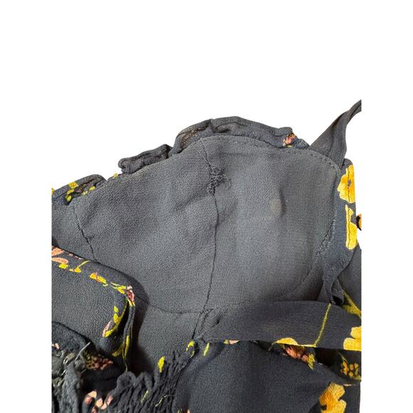 Reformation Floral Mini Dress - Black with Yellow and Purple - Picture 11 of 14